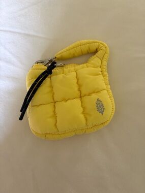 Free People Yellow Quilted Mini Puffer Bag charm